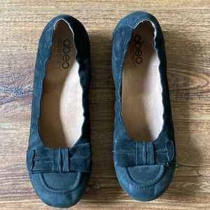 ABEO BioSystem Black Leather Ballet Flats sz 9N